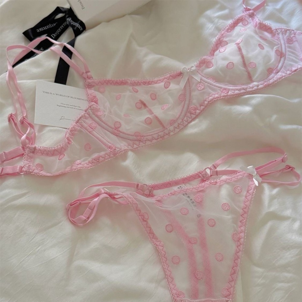 Underwire Bra Padded - Conjunto de sujetador con encaje de
