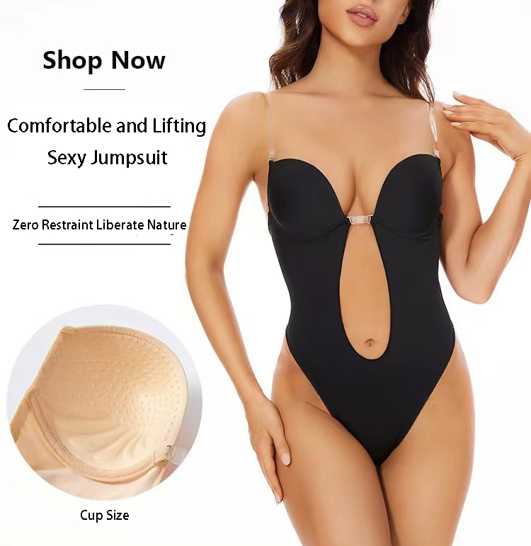 Plunge Bra Push Up - Sujetador moldeador de cuerpo sin espalda